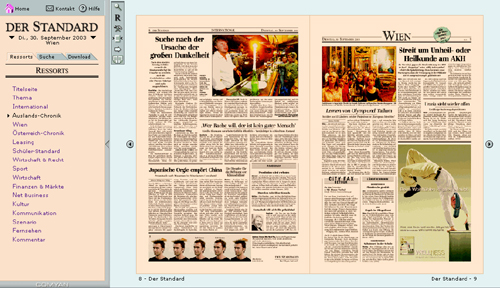 Bild des ePapers des Standard