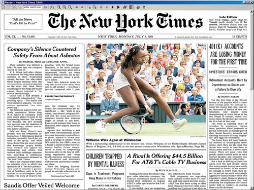 Bild des ePapers der New York Times
