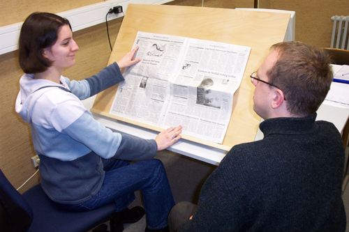 Probandin beim Print-Interview